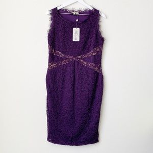 Kimi + Kai Purple Maternity Sleeveless Lace Dress Size Medium